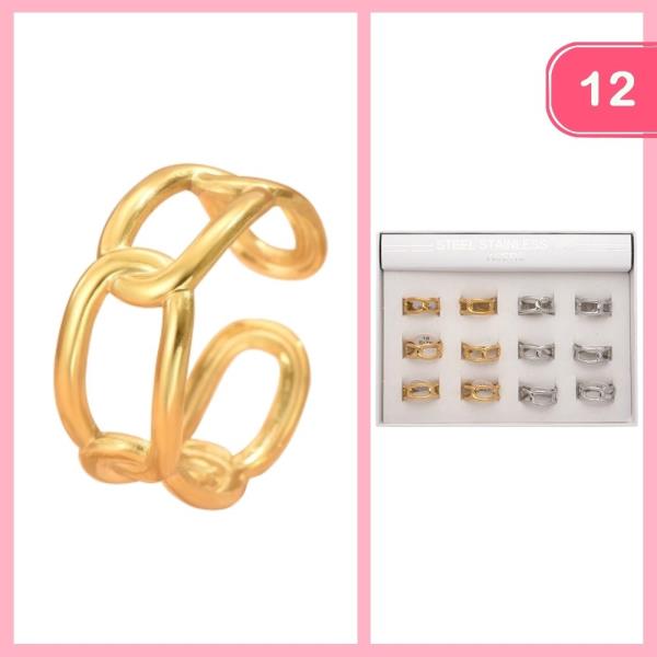 STAINLESS STEEL CHAIN LINK OPEN RING (12 UNITS)