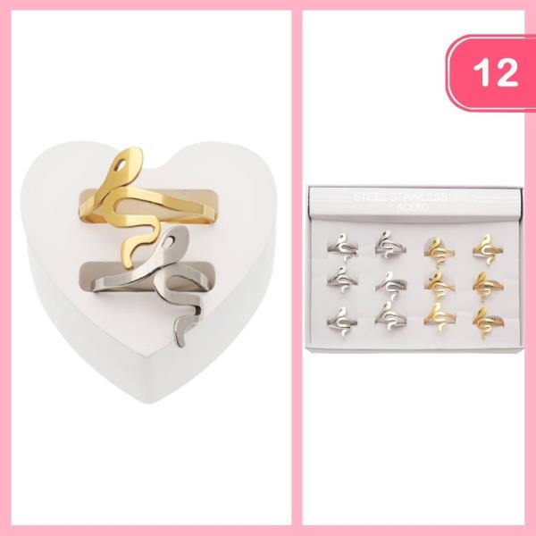 STAINLESS STEEL SNAKE RING (12 UNITS)