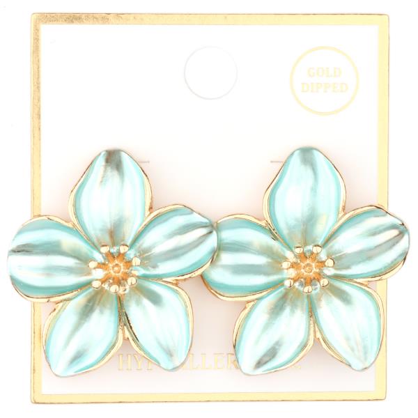 METAL FLOWER POST EARRING