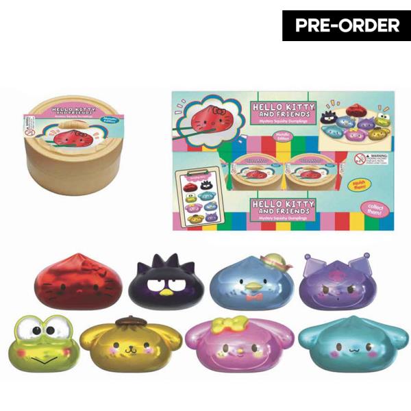 ETA-7/31 HELLO KITTY AND FRIENDS SQUISHY SQUEEZE DUMPLINGS (12 UNITS)