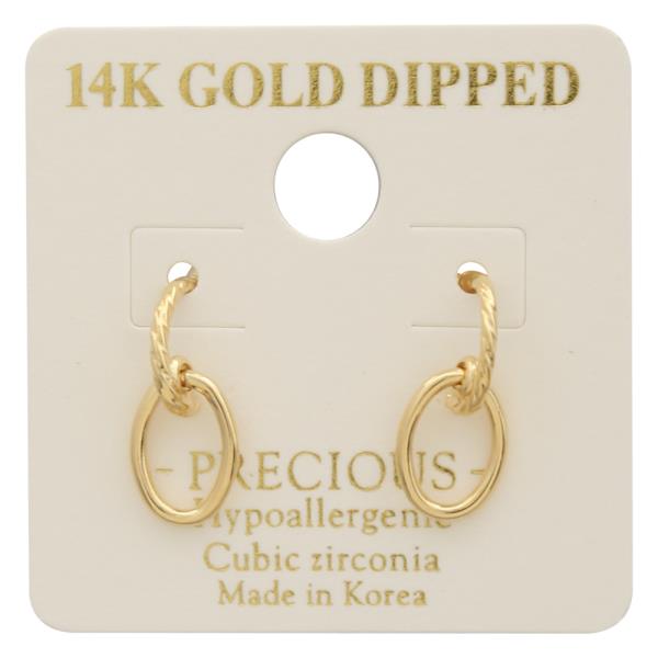 14K GOLD DIPPED INTERLOCKING DROP EARRING