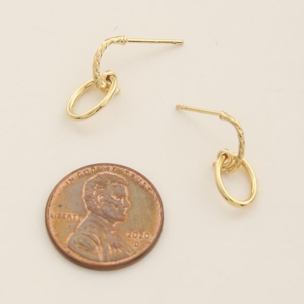 14K GOLD DIPPED INTERLOCKING DROP EARRING