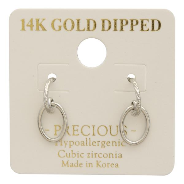 14K GOLD DIPPED INTERLOCKING DROP EARRING