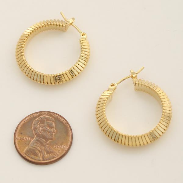 14K GOLD DIPPED TEXTURED HOOP EARRING