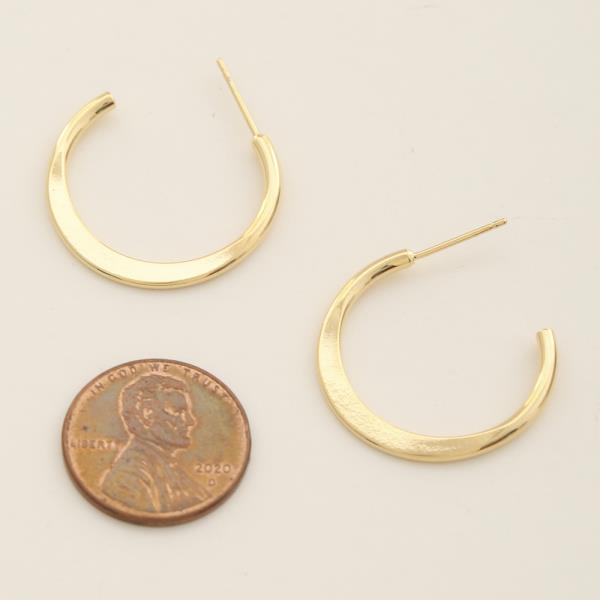 14K GOLD DIPPED FLAT OPEN HOOP EARRING