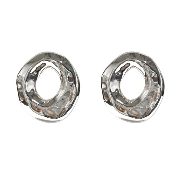 METAL ROUND HAMMERED STUD EARRING