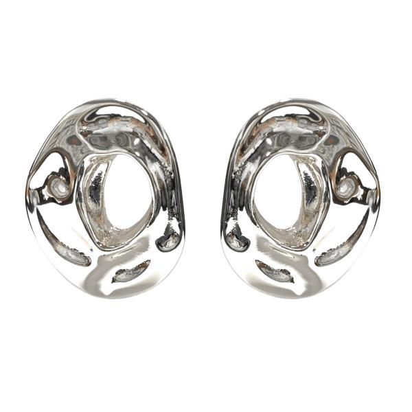 METAL ROUND HAMMERED STUD EARRING