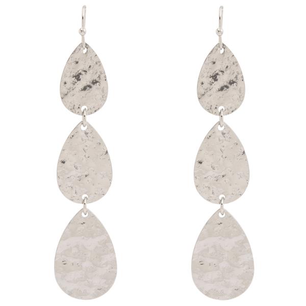 TEARDROP METAL DISC DROP EARRING