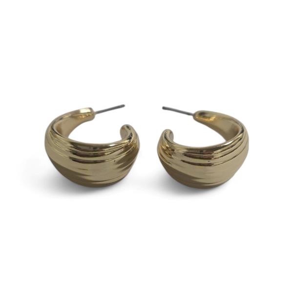 METAL PUFFY HOOP EARRING