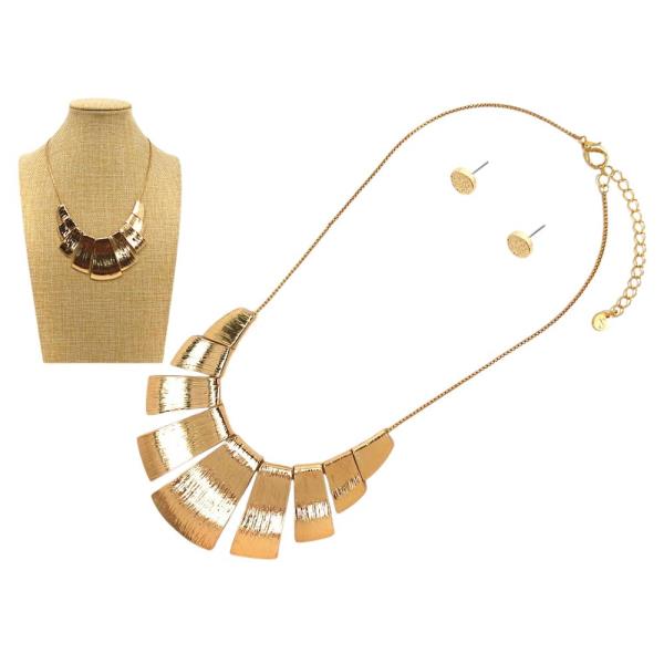 METAL NECKLACE EARRING SET