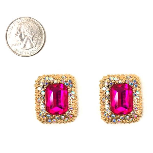 RHINESTONE POST EARRING
