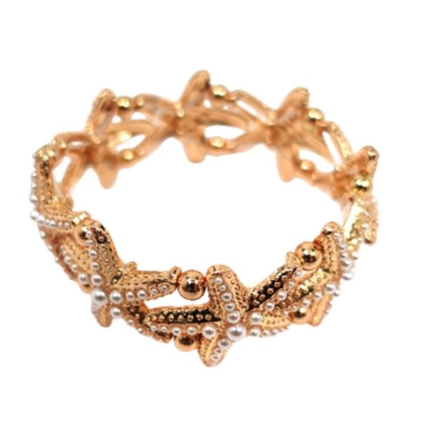 STARFISH PEARL STRETCH BRACELET