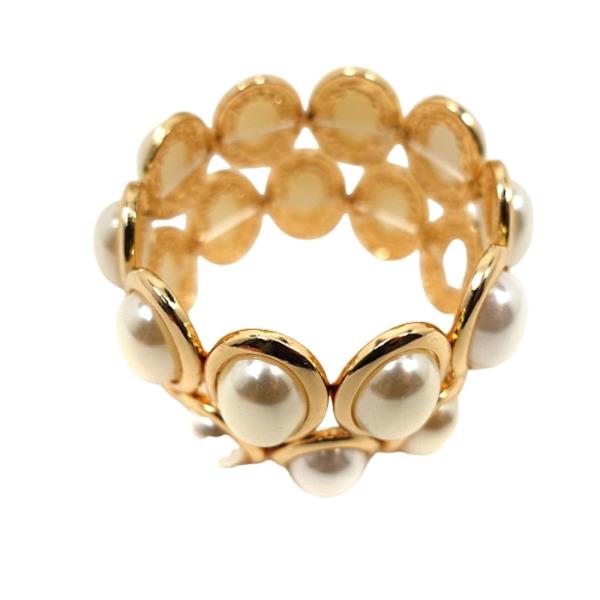 OVAL SHAPE STRETCH W/ PEARL BRACELET