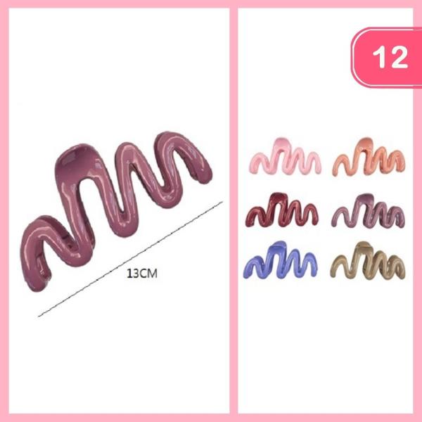 WAVY HIAR CLAW CLIP (12 UNITS)