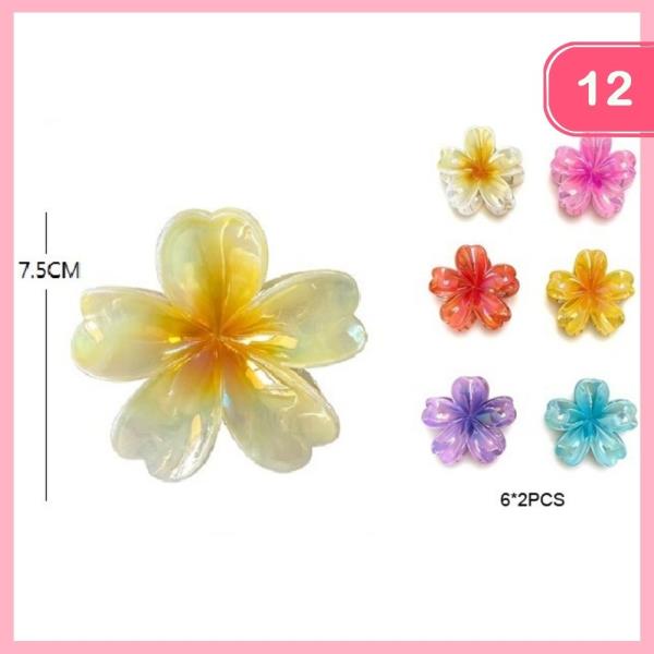 FLOWER HAIR CLAW CLIP (12 UNITS)