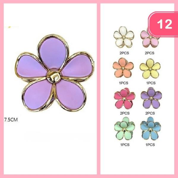 FLOWER HAIR CLAW CLIP (12 UNITS)