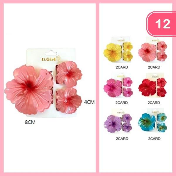 FLOWER HAIR CLAW CLIP (12 UNITS)