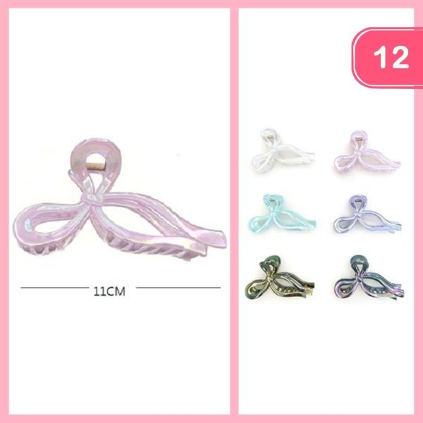 BOW HAIR CLAW CLIP (12 UNITS)