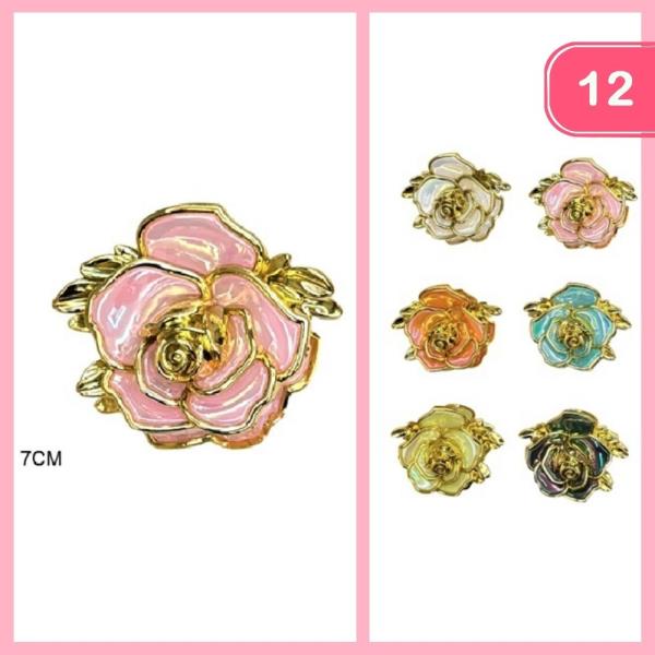 FLOWER HAIR CLAW CLIP (12 UNITS)