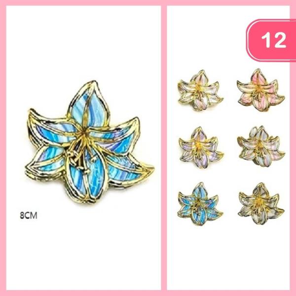 FLOWER HAIR CLAW CLIP (12 UNITS)