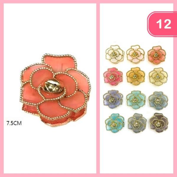 FLOWER HAIR CLAW CLIP (12 UNITS)