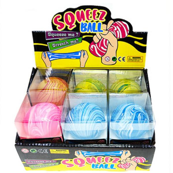 STRIPE BALL SQUISHY SQUEEZE TOY (12 UNITS)