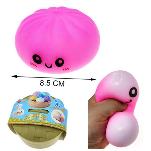 DUMPLING STEAMED BUN FACE SQUISHY SQUEEZE TOY (12 UNITS)