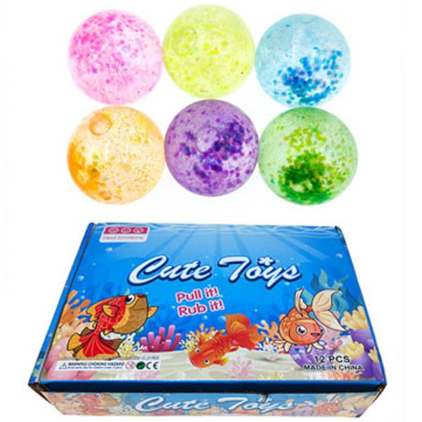 GLITTER STRESS BALL SQUISHY SQUEEZE TOY (12 UNITS)