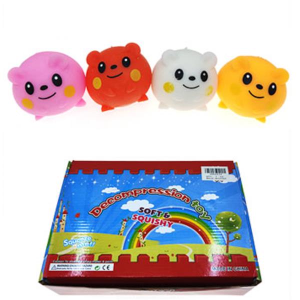 CUTE ANIMAL SMILE FACE SQUISHY SQUEEZE TOY (12 UNITS)