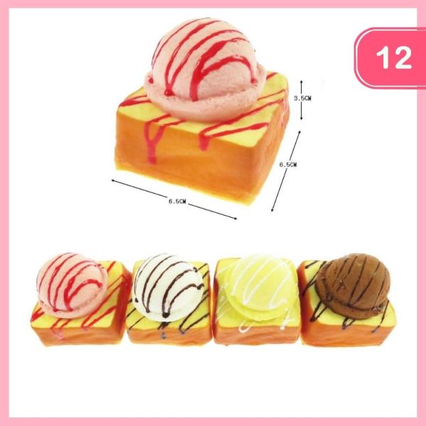 ICE CREAM TOAST SQUISHY SQUEEZE TOY (12 UNITS)