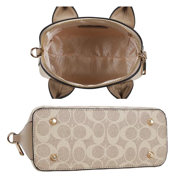 2IN1 OVAL PRINTED HANDLE SATCHEL W WALLET SET