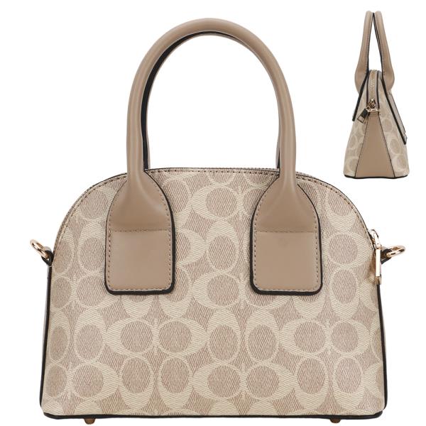 2IN1 OVAL PRINTED HANDLE SATCHEL W WALLET SET