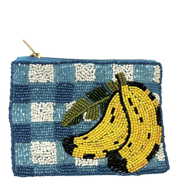 SEED BEAD BANANA COIN PURSE BAG