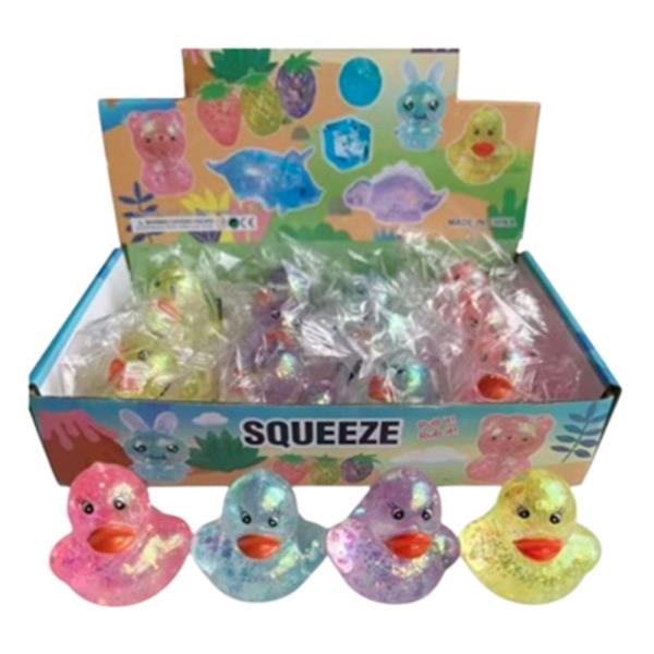 DUCK SQUISHY SQUEEZE TOY(12 UNITS)