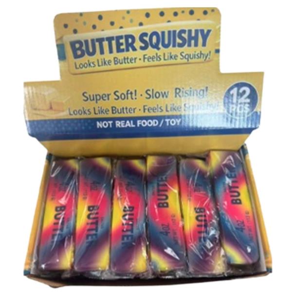COLORFUL BUTTER SQUISHY SQUEEZE TOY (12 UNITS)
