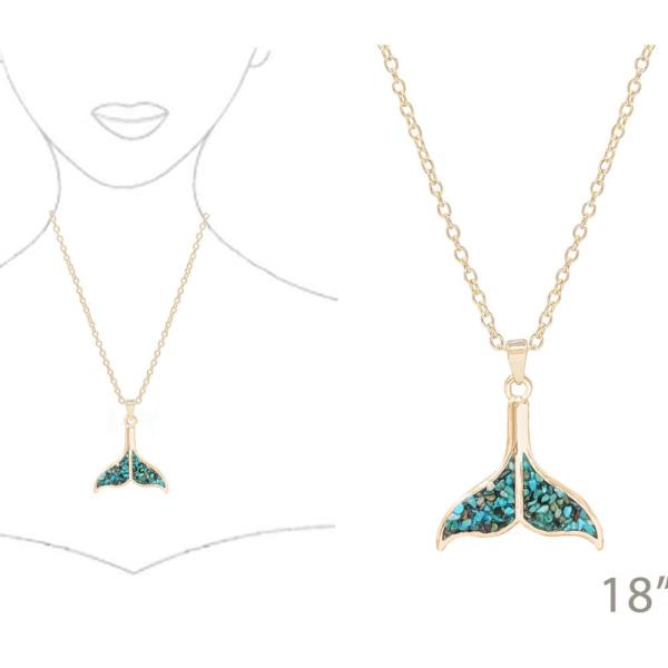 SEALIFE TQ CHIP WHALE PENDANT NECKLACE