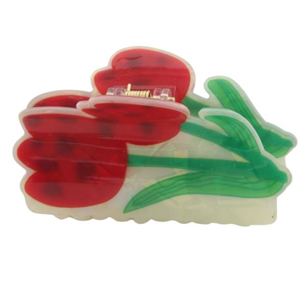 ACRYLIC FLOWER HAIR CLAW CLIP (12 UNITS)