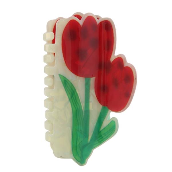 ACRYLIC FLOWER HAIR CLAW CLIP (12 UNITS)