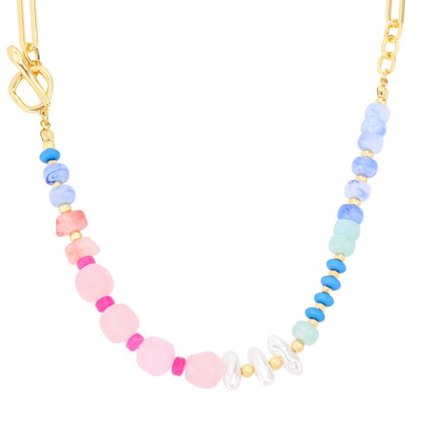MULTI CANDY BEAD PEARL NECKLACE