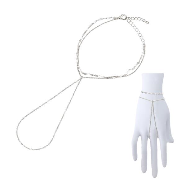 LAYERED HAND CHAIN BRACELET