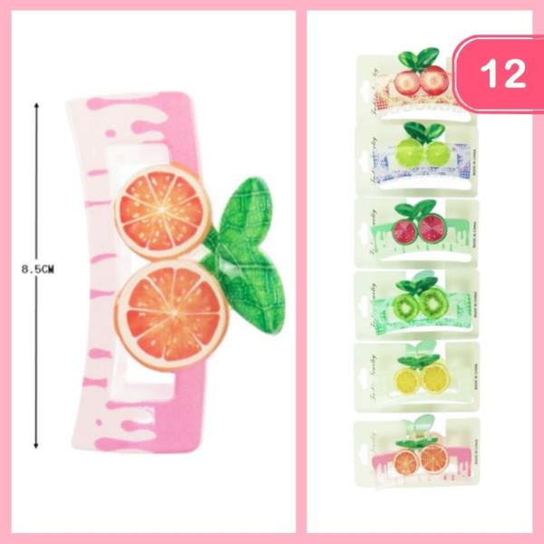 FRUIT HAIR CLAW CLIP (12 UNITS)