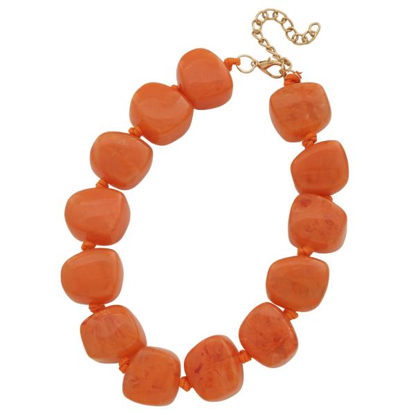 RESIN BEAD NECKLACE EARRING SET