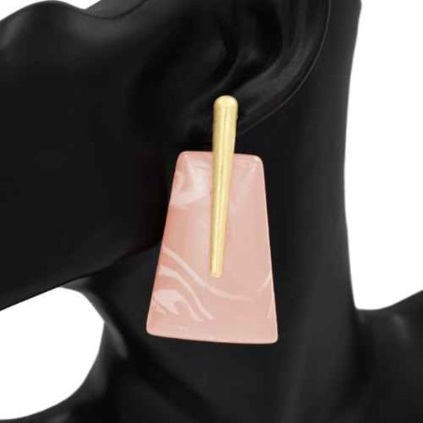 RESIN GEOMETRIC BAR DROP EARRING