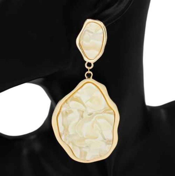 MARBLE ABSTRACT DROP EARRING