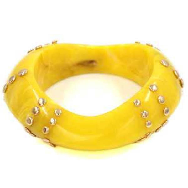 RESIN METAL STUDDED BANGLE BRACELET