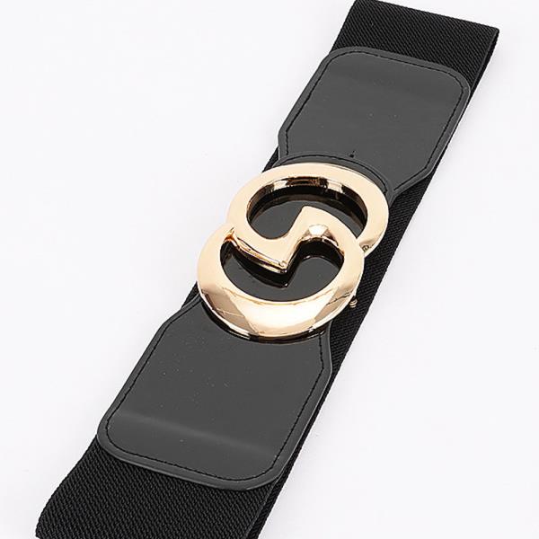 VEGAN LEATHER METAL BUCKLE ELASTIC BELT