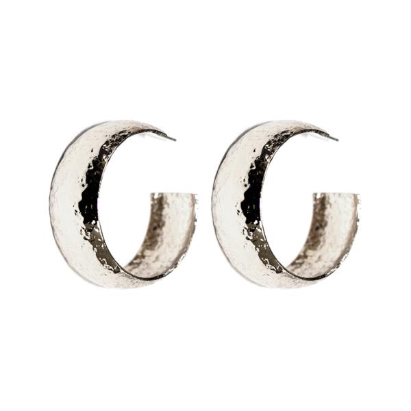 TEXTUERED METAL HOOP EARRING
