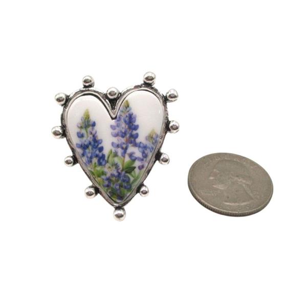 WESTERN HEART BLUEBONNET CUFF RING