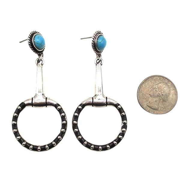 WESTERN BLACK BUBBLE SNAFFLE BIT TQ  EARRING