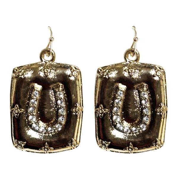 WESTERN HORSESHOE DANGLE EARRING